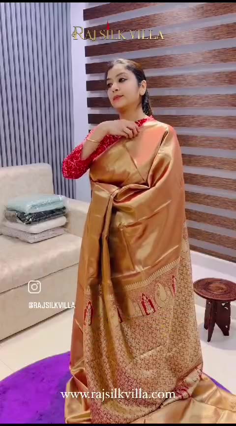 Bollywood Celebrity Rekha Style Semi Kanchivaram Soft Tissue Saree