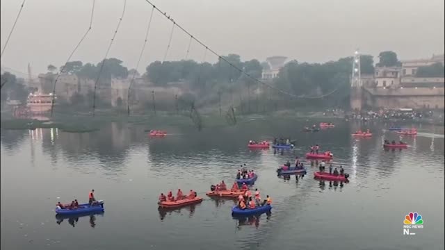 Video Shows Moment Of Deadly India Bridge Collapse