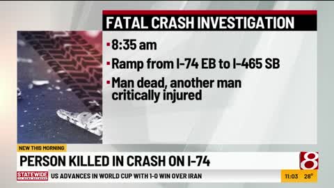 Man killed in crash on I-74 ramp to I-465