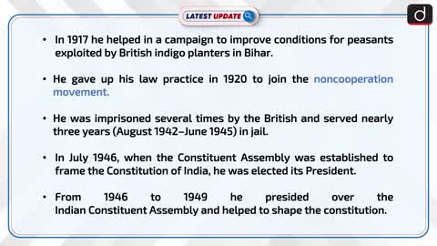 Dr. Rajendra Prasad Birth Anniversary Latest update Drishti IAS English