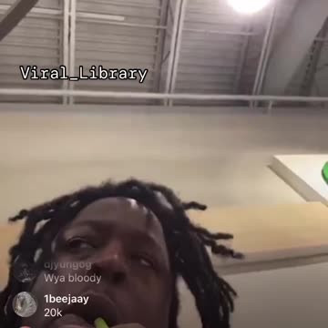 Baby Drill doing whippets inside a store