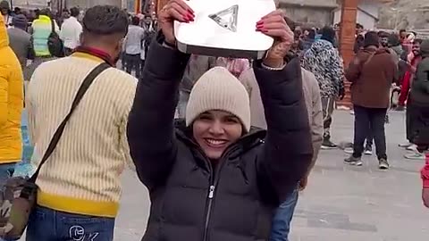 Unboxing Diamond Play Button at Kedarnath🙏