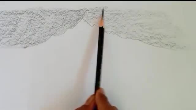 Pencil drawing landscape scenery/ Snow mountain landscape drawing with pencil