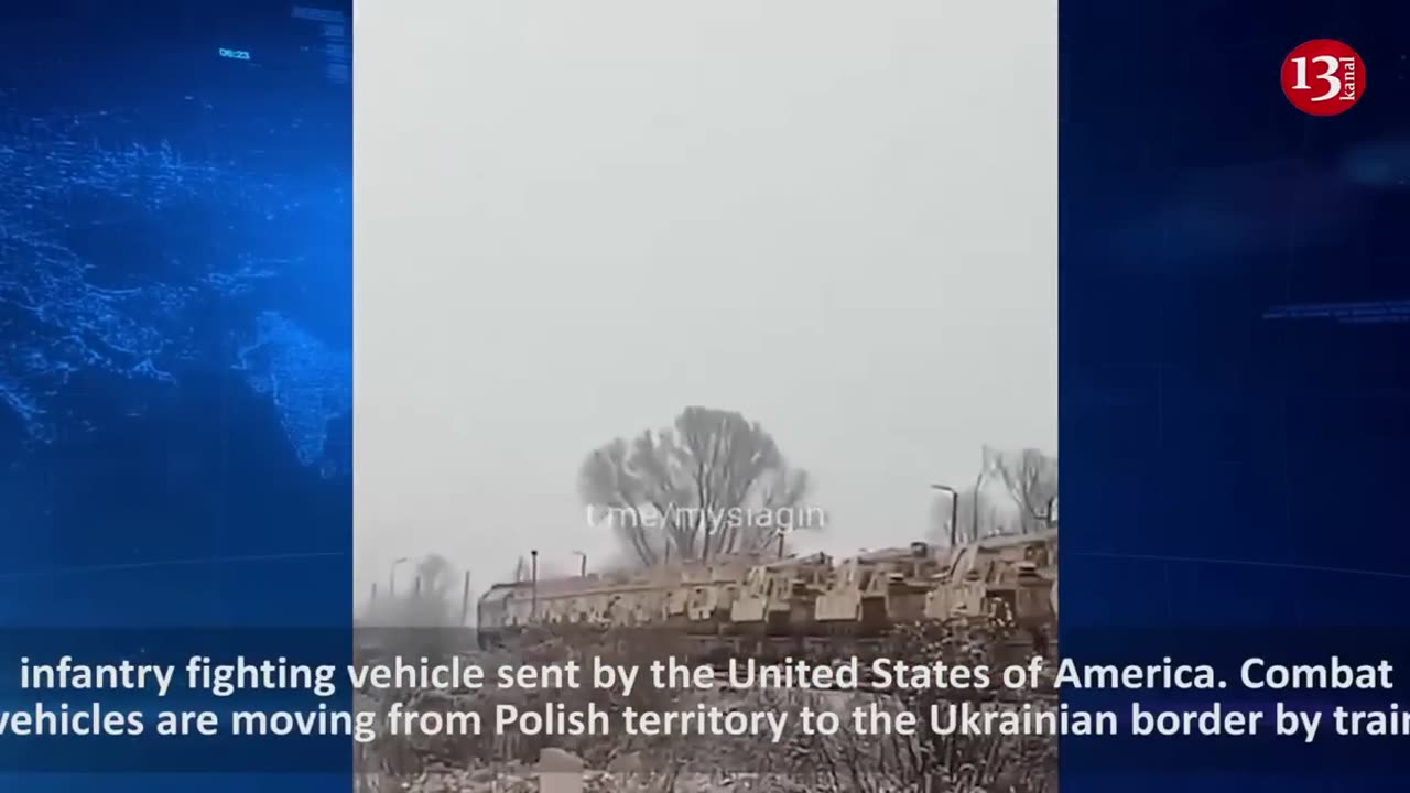 "Bradley" M2A2 combat vehicles from US moving from Poland to Ukraine