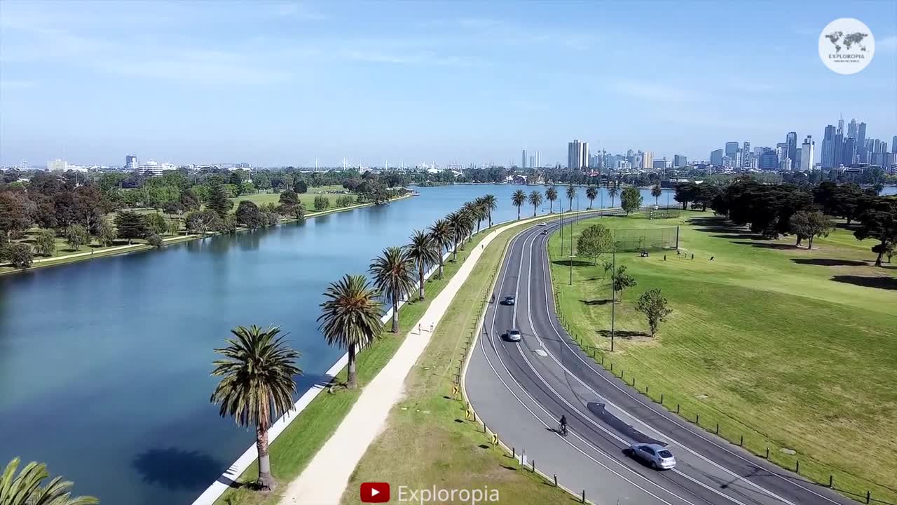 Melbourne, Australia 🇦🇺 4K UHD by Drone - Albert Park Lake Cinematic Film by Drone