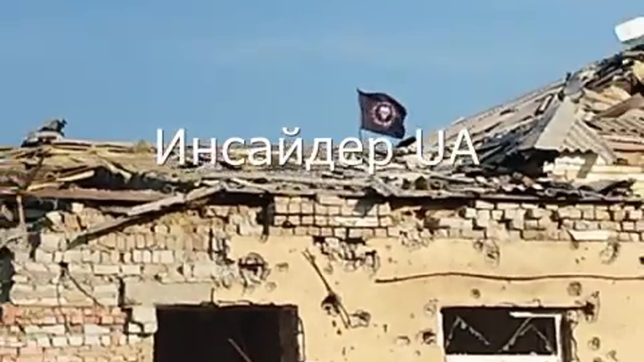 Ukrainians Enter Town of Kleshcheevka, Which Still Has Wagner Flag