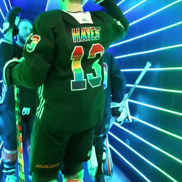 Philadelphia Flyers walk out in Pride Night uniforms
