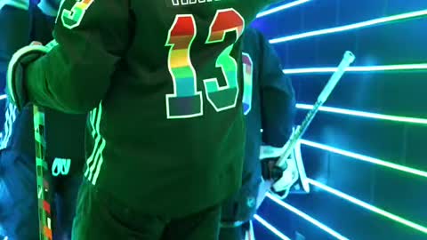 Philadelphia Flyers walk out in Pride Night uniforms