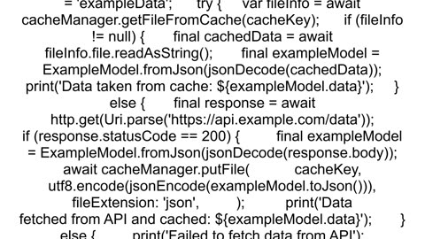 how to Cache json data and display in flutter