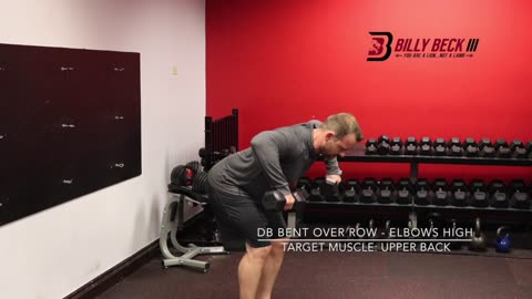 DB Bent Over Row - Elbows High