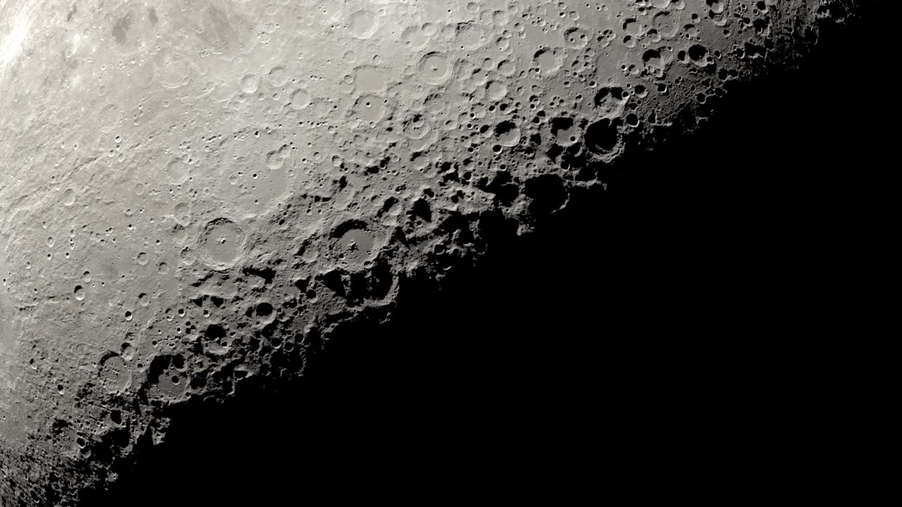 Shadow nears the moon,scientific visualization.