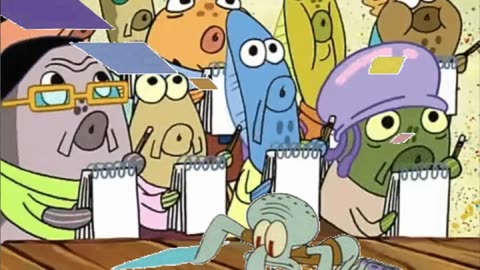 Squidward Is Playing With Tiles While The Crowd Studies Squidward 📝