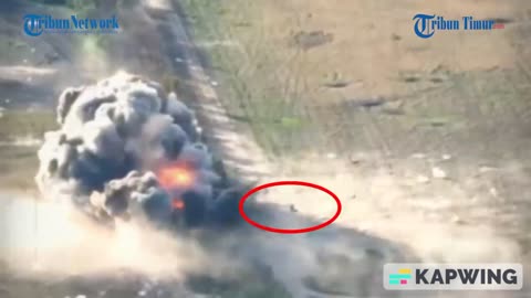 3 Ukrainian soldiers blow up into the sky after being hit by Russian missiles