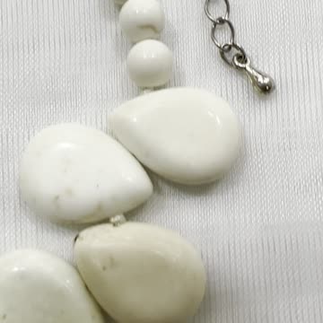 Handmade + Knotting Unique 18”~21” Adjustable Necklace with White Turquoise