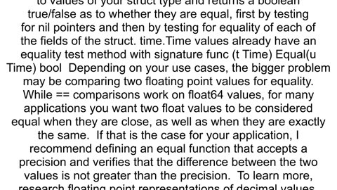 How to check two structs for equality