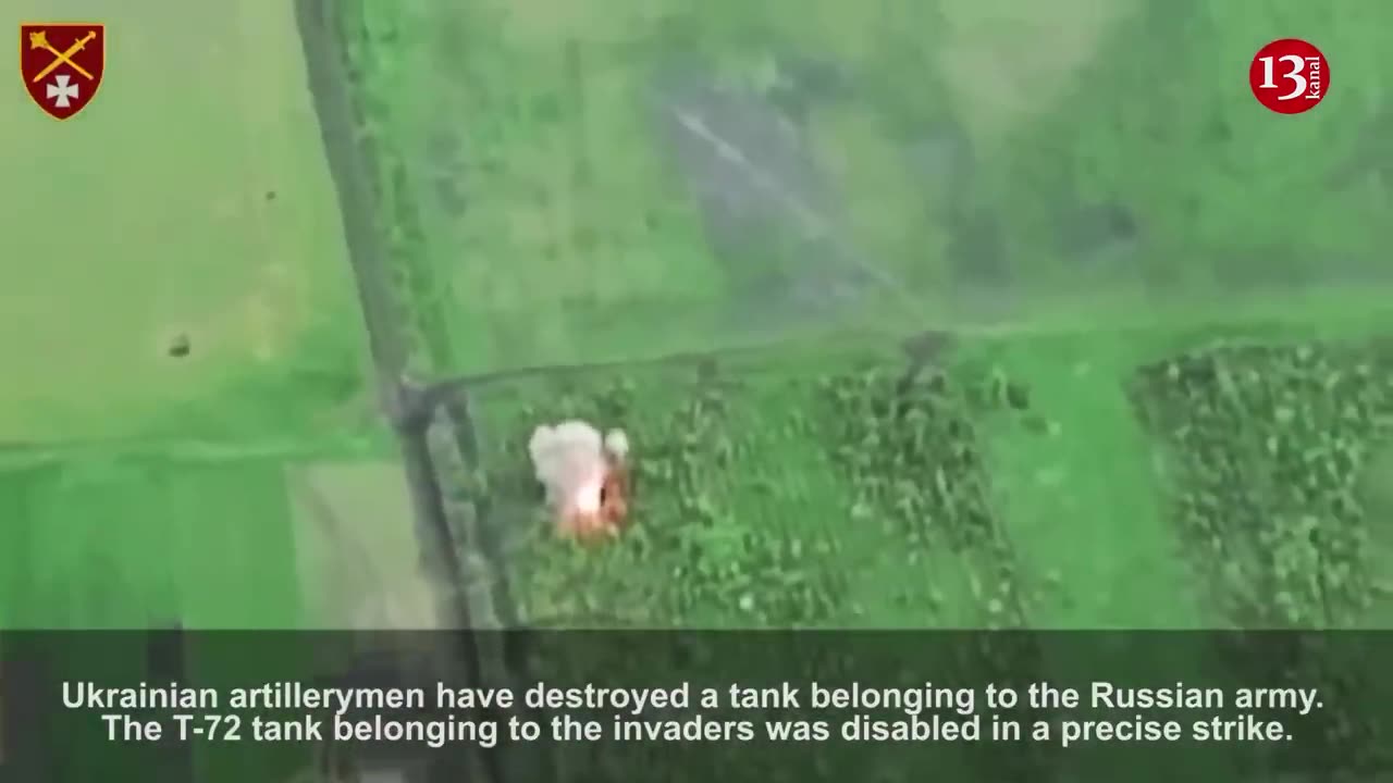 One strike for one tank - Ukrainian army destroyed Russian T-72 tank by exploding it in one blow