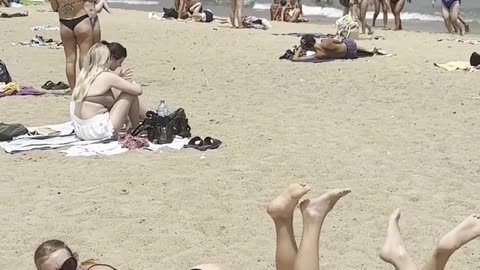 chilling at bercelona beach