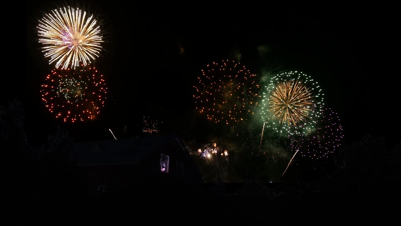 Your Neighbors Celebrate New Year's with Fireworks at Night - Ambience (30 Mins)