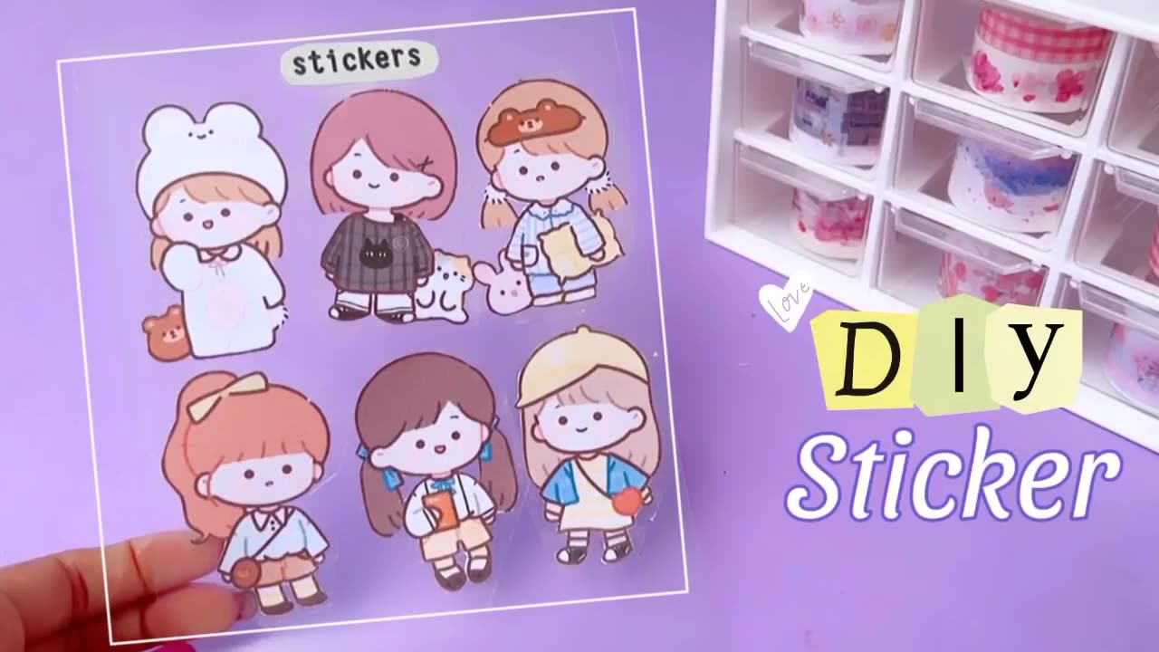 ( part-1) how to make kawaii sticker at home /handmade cute kawaii sticker /DIY sticker /paper craft