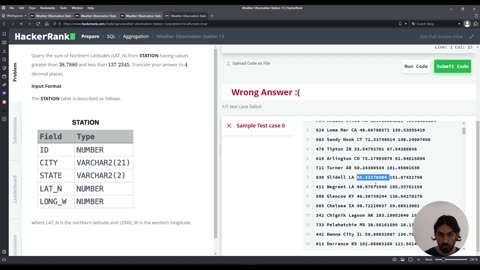 Weather Observation Station 13 | SQL Aggregation | HackerRank Solution