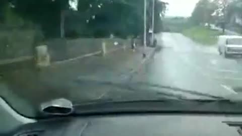 Classic: Splashing Kids at the Bus Stop