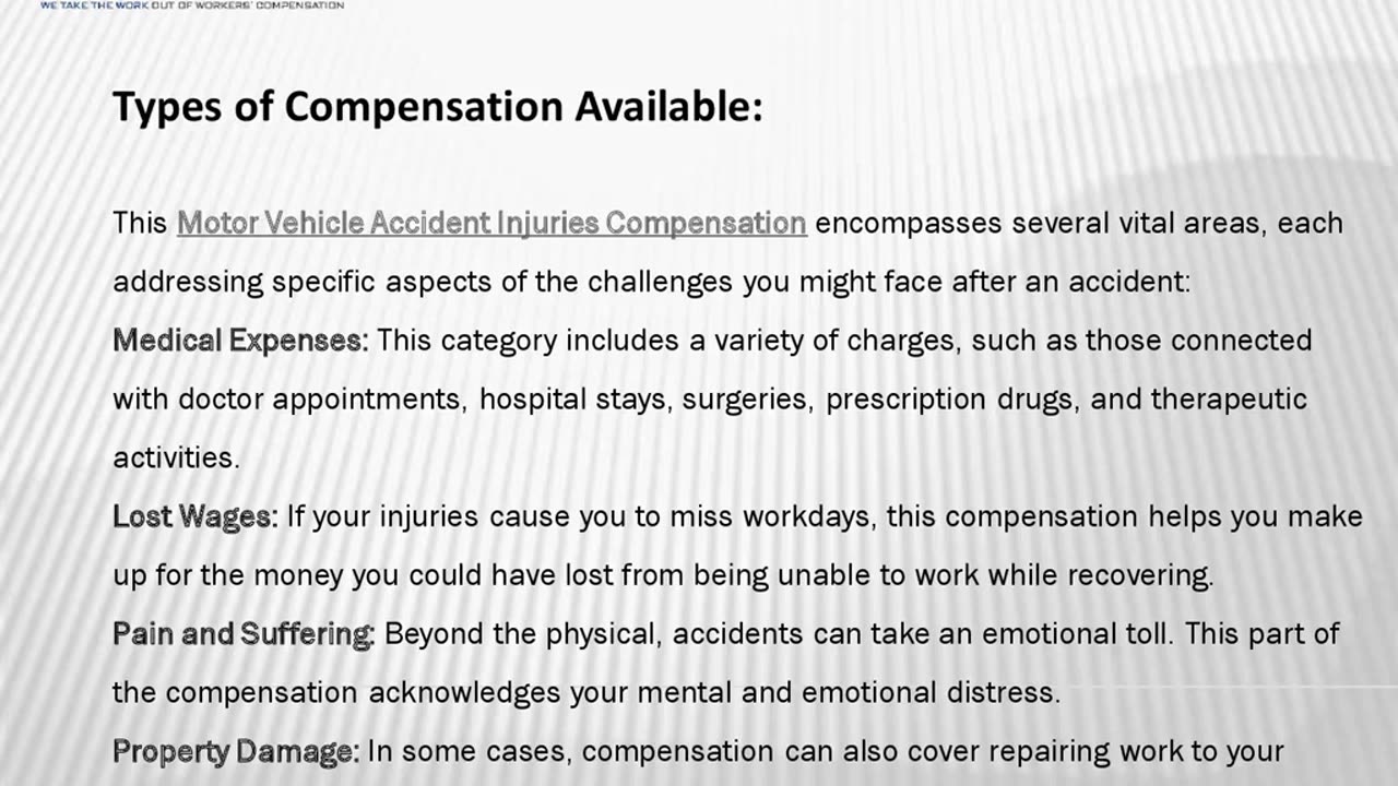 What Is Motor Vehicle Accident Injuries Compensation?