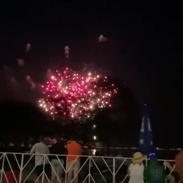 Supermoon and Independence Day Fireworks Share Milwaukee Sky