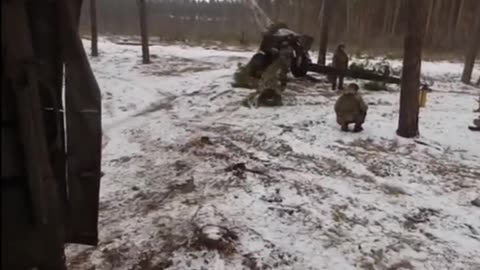 Ukrainian Artillery Brigade at Work
