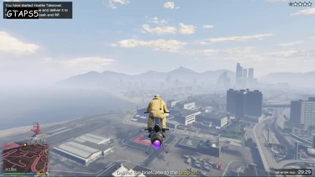 GTA Online PS5 Solo: Hostile Takeover LSIA Oppressor MKII $15,500 in 1:43