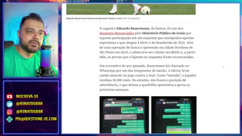 Futebol Corrupção gigantesca descoberta. O Brasil não é para amadores! Vai muita gente pra cadeia!