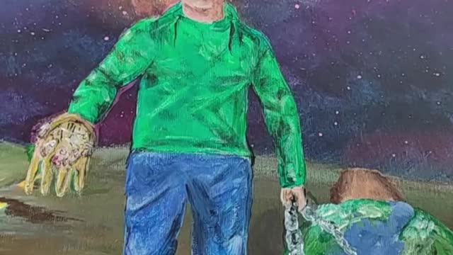 Don't let time melt away. Conquer your world. Acrylic galaxy portrait TIME-LAPSE