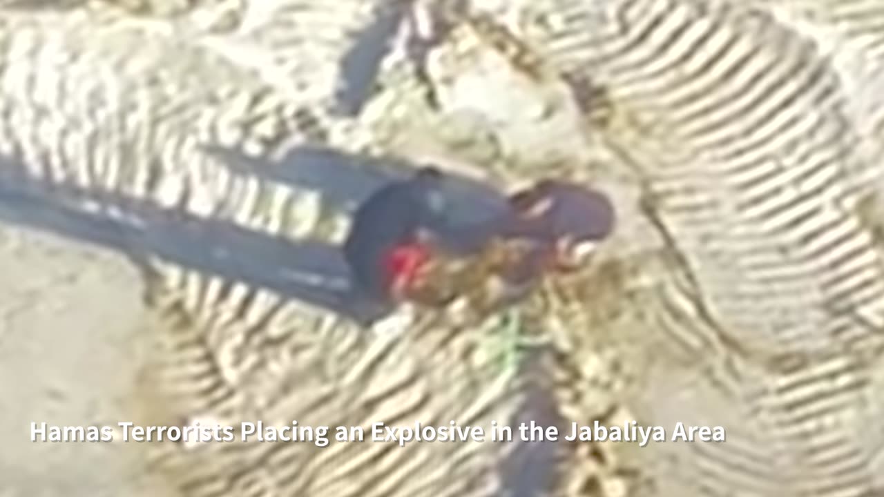 Attached is drone footage of terrorists planting an explosive: