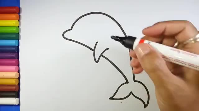 Easy and simple Dolphin Drawing_Cut