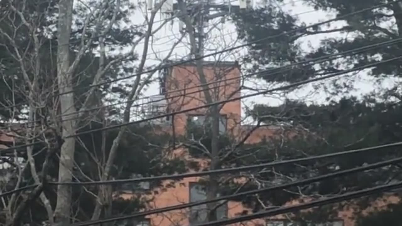 Big 5G tower sitting atop student dorms at Albertus Magnus in New Haven USA