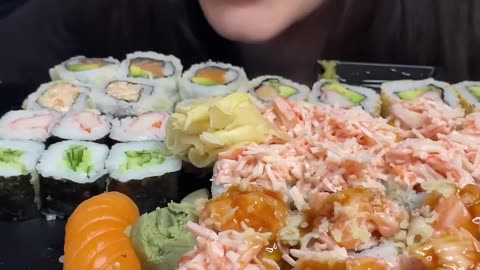 ASMR SUSHI & SASHIMI PLATTER MUKBANG (No Talking) EATING FOOD