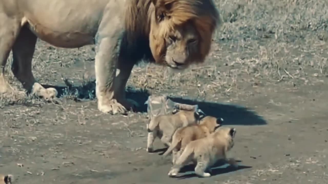 Lion And Lion Cub....