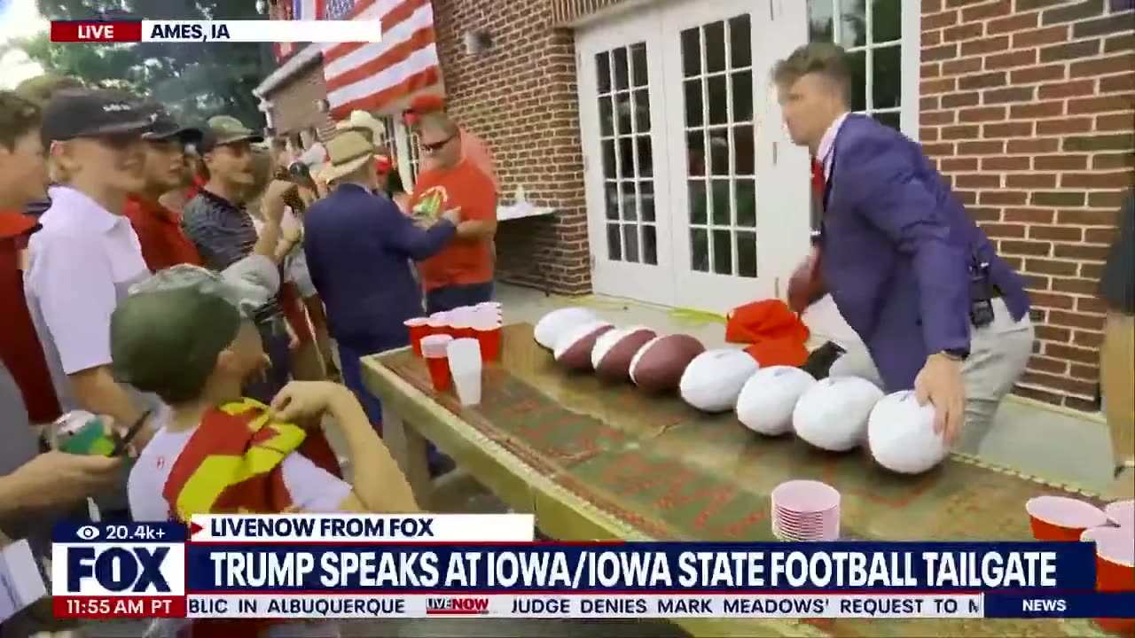 Trump Tailgate: Donald Trump surprises fraternity at Iowa/Iowa State football rivalry game