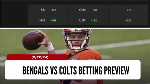 NFL Betting Preview: Bengals vs Colts (8/22/24)