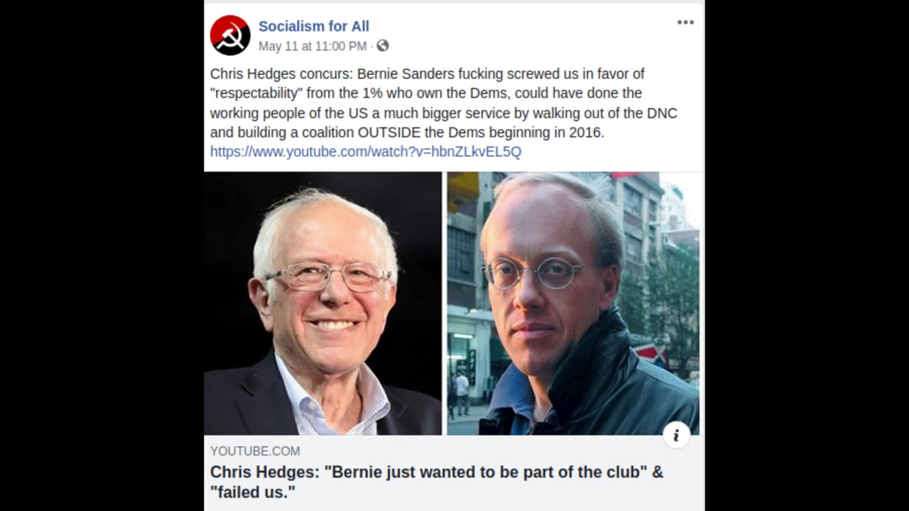 Bernie Sanders Failed Us Because He Cared - Chris Hedges