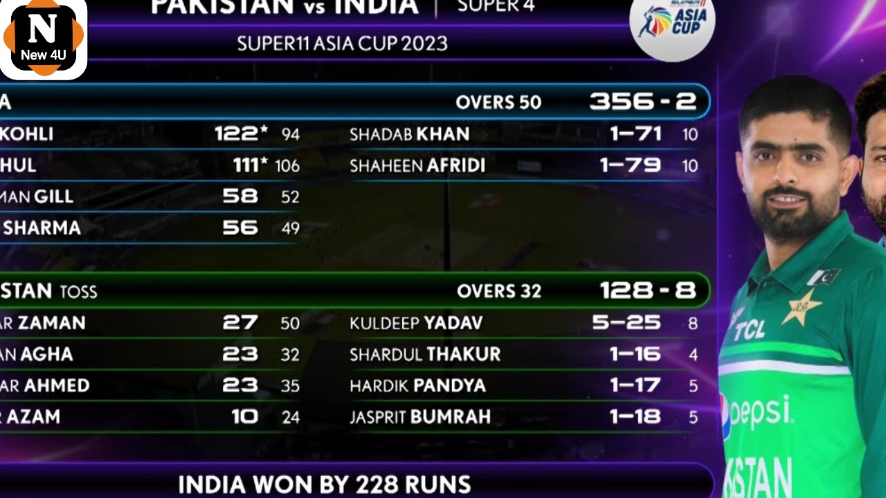 Super11 Asia Cup 2023 - Super 4 - Pakistan vs India - Full Match Highlights