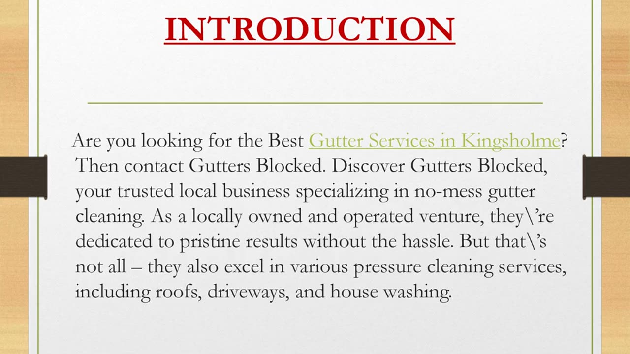 Gutter Services in Kingsholme