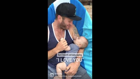 Two-month-old baby says "I love you"