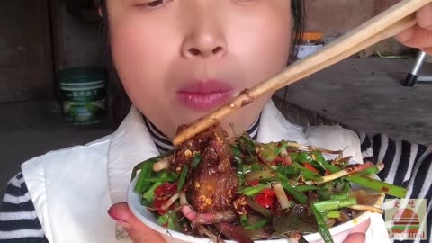 Another meal of simple meat and vegetable rice