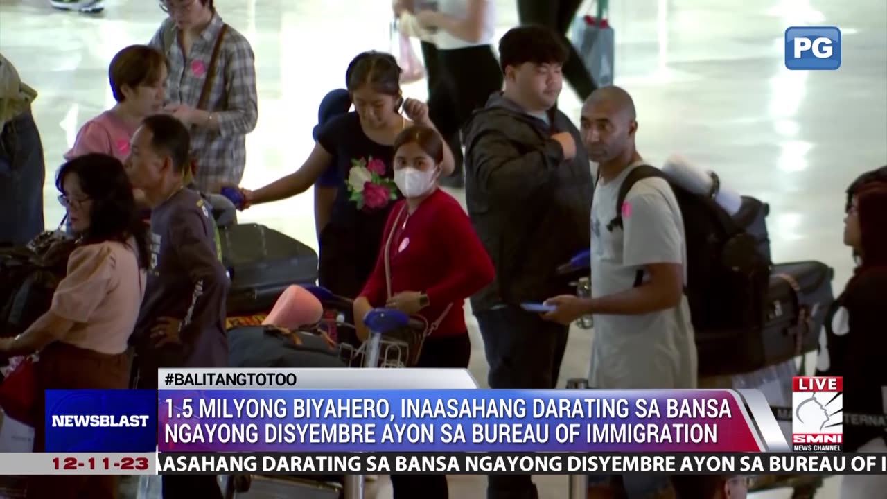 1.5 milyong biyahero, inaasahang darating sa bansa ngayong Disyembre ayon sa Bureau of Immigration