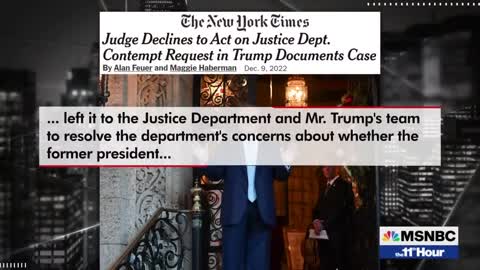 DOJ’s Contempt Request Rejected In Trump Docs Case