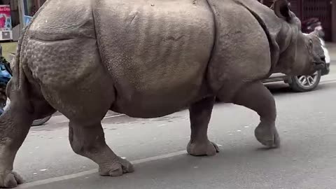 Rhino on the street 🙉🙈🙊