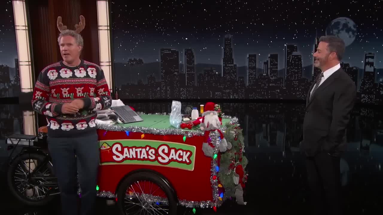 Will Ferrell Sells His Crap for Christmas During Jimmy Kimmel’s Monologue