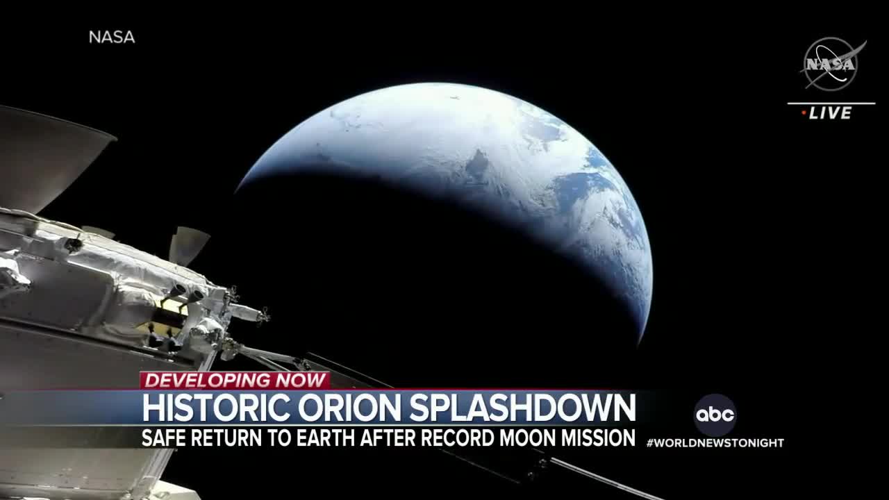 NASA's journey to the moon comes to a close as Orion comes back to Earth