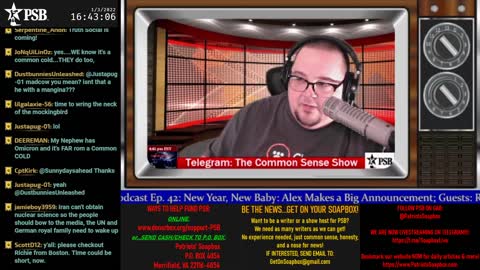 2022-01-03 16:37 EST - The Common Sense Show: with Derek & PATRIOTski