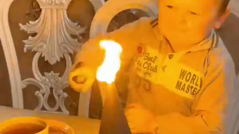 Hasbulla Fire show - 😂😂 #funny